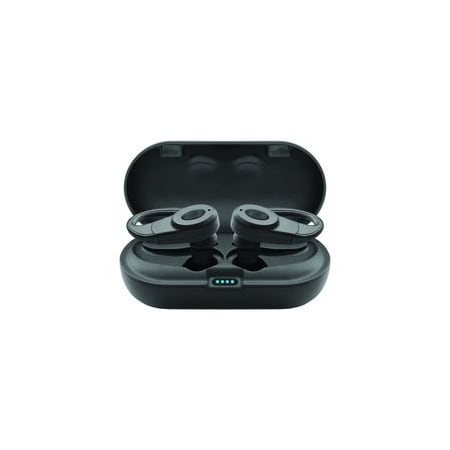 Cable Wholesale Bluetooth Wireless Earbuds w/ Charging Case, Over the ear clip, Black 5002-406BK